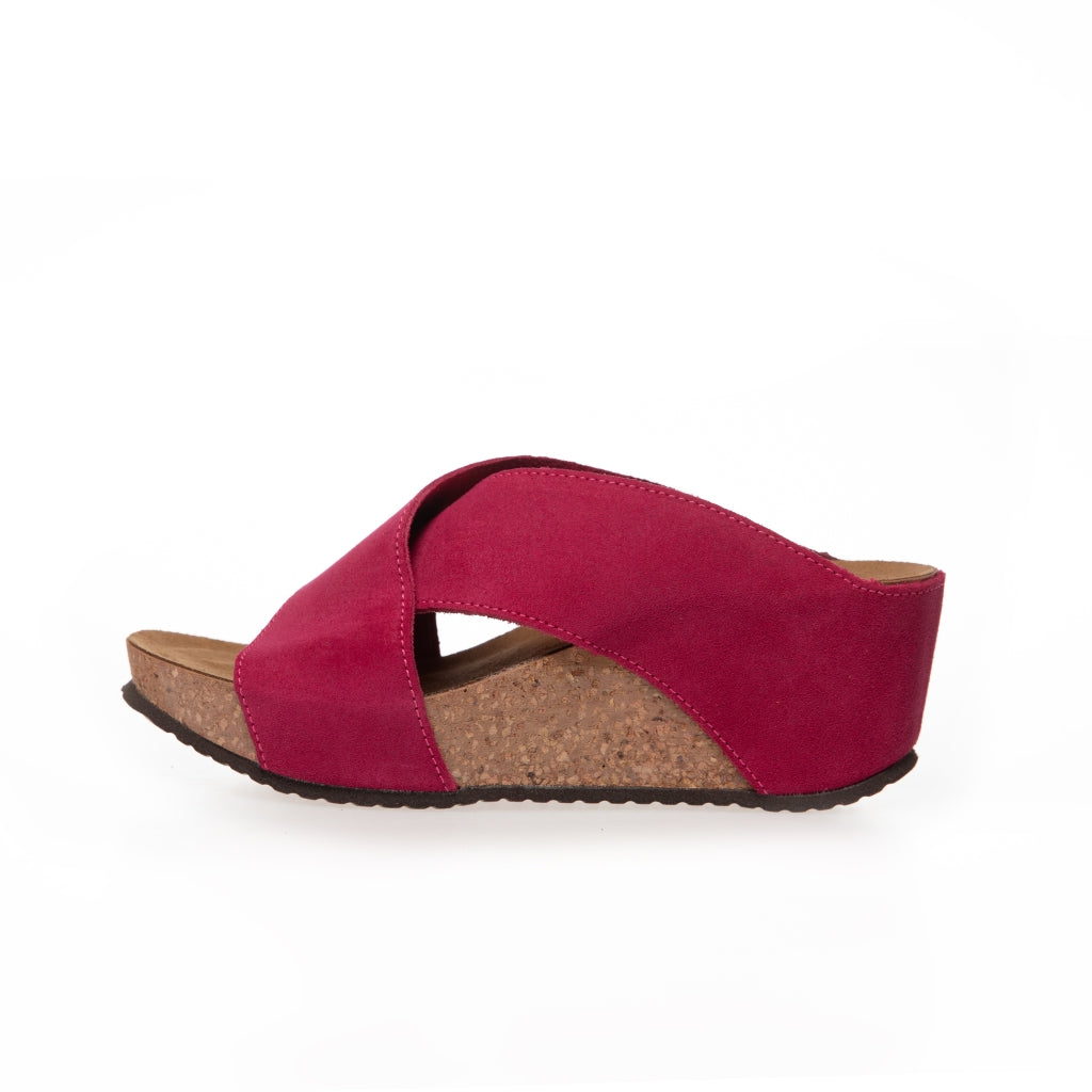 COPENHAGEN SHOES FRANCES 23 Suede Sandalen met sleehak 2825 PINK PURPLE