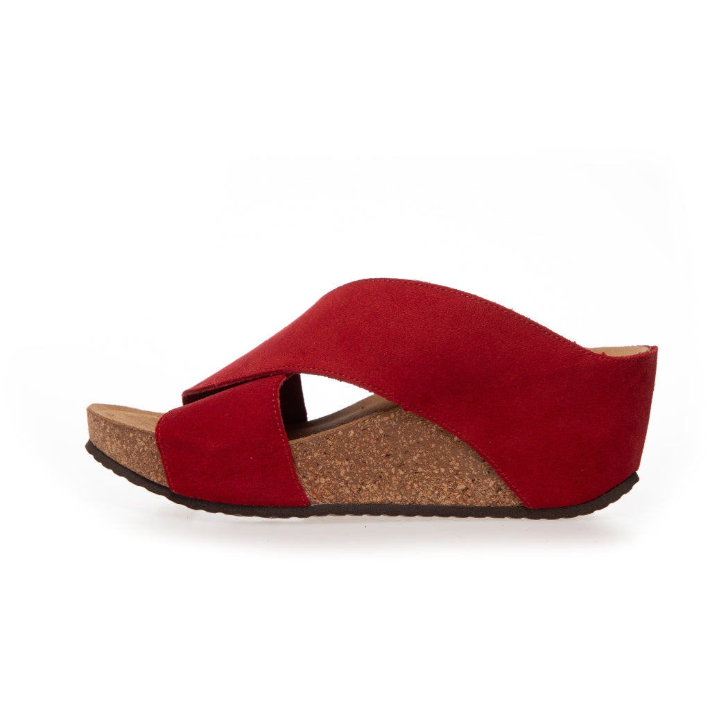 COPENHAGEN SHOES FRANCES 23 Suede Sandalen met sleehak 0016 RED