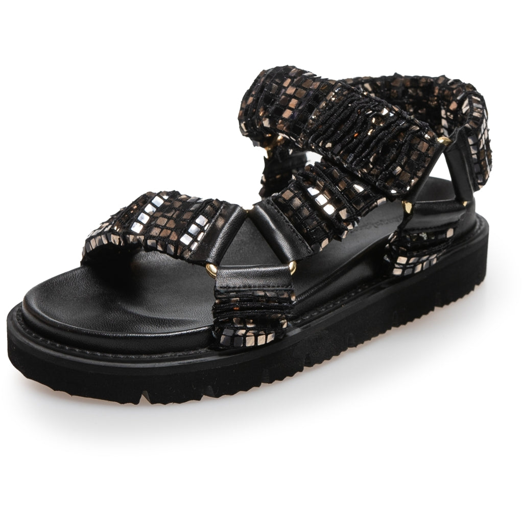 COPENHAGEN SHOES KEEP WALKING - GLITTER Sandalen 010 GLITTER BLACK/GOLD