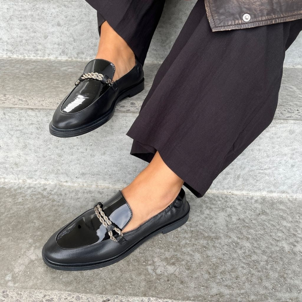 COPENHAGEN SHOES LOVE AND WALK - PATENT Loafers 038 Black patent