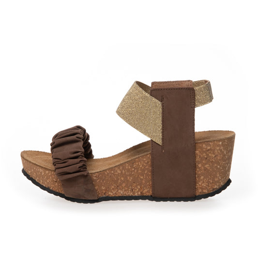 COPENHAGEN SHOES THE MOMENTS Sandalen met sleehak 854 TAUPE MULTI