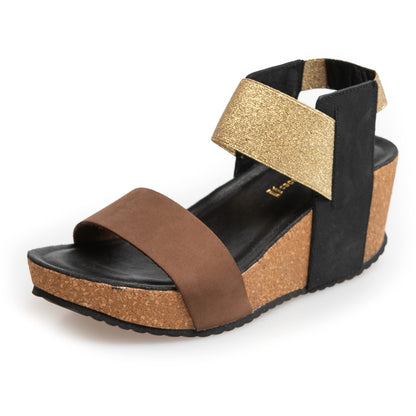 COPENHAGEN SHOES THE NEW DANIELA Sandalen met sleehak 257 BROWN GOLD