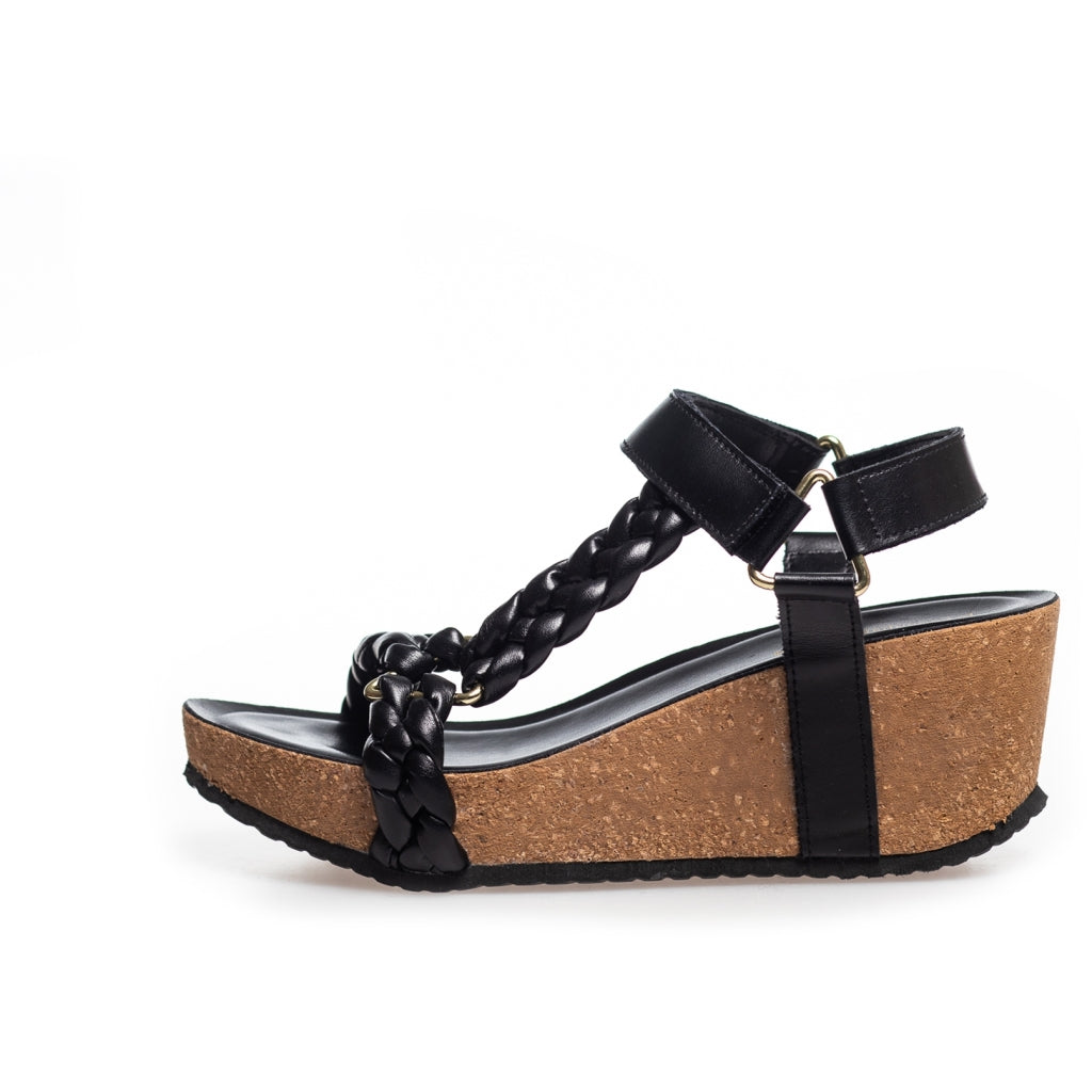 COPENHAGEN SHOES WOVEN LADY Sandalen met sleehak 0001 BLACK