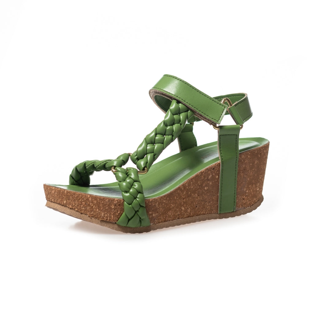 COPENHAGEN SHOES WOVEN LADY Sandalen met sleehak 0027 GREEN