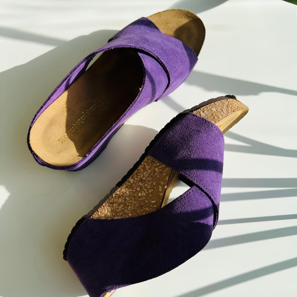 COPENHAGEN SHOES FRANCES 22 Suede Slippers 00076 VIOLET (VIOLA U-27)