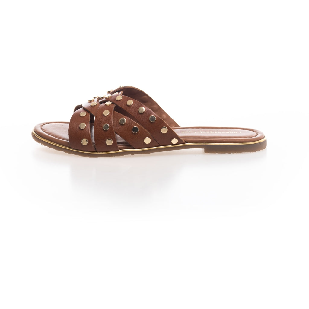 COPENHAGEN SHOES LALA STUDS Slippers 0241 COGNAC