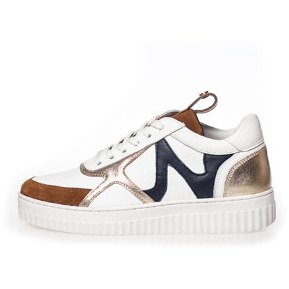 COPENHAGEN SHOES MY BESTIE Sneakers 003 WHITE/COGNAC/NAVY